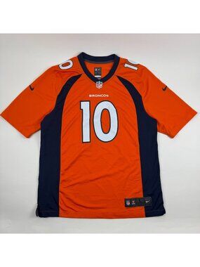 Nike On Field NFL Jersey 10 Jerry Jeudy Denver Broncos Men's Large Orange Blue